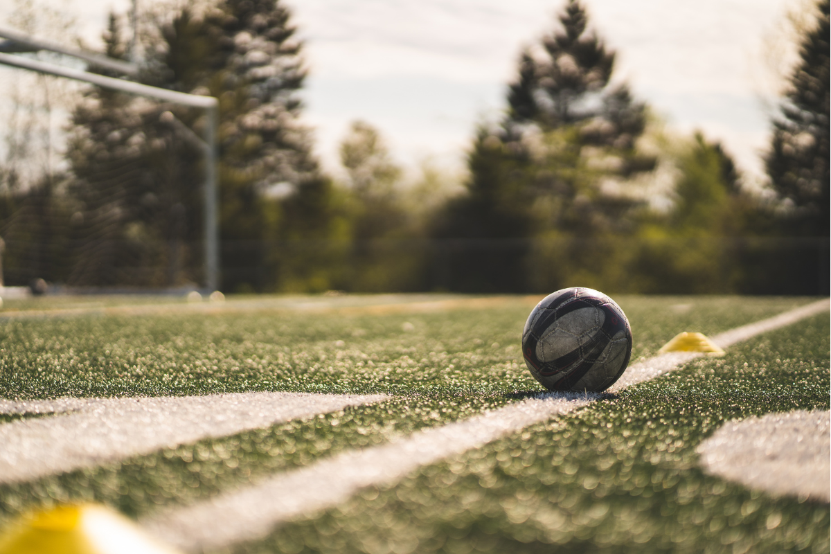 soccer ball on the field markings