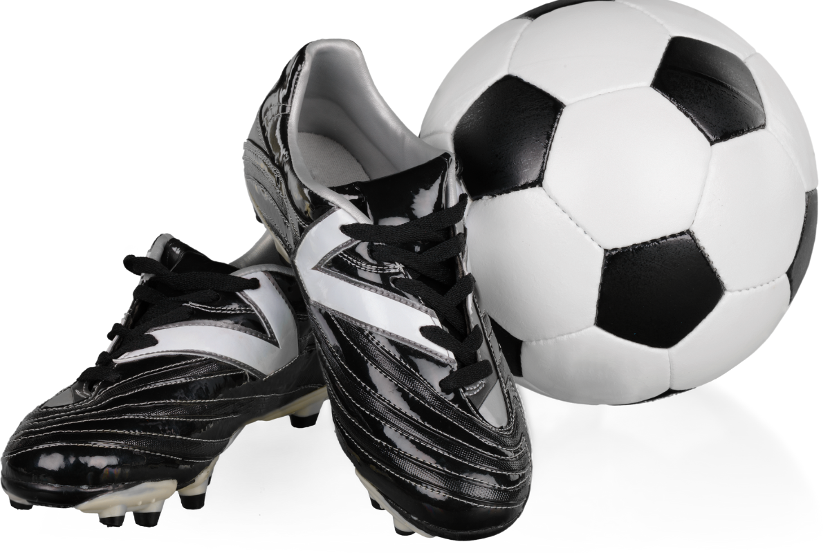 soccer ball and cleats