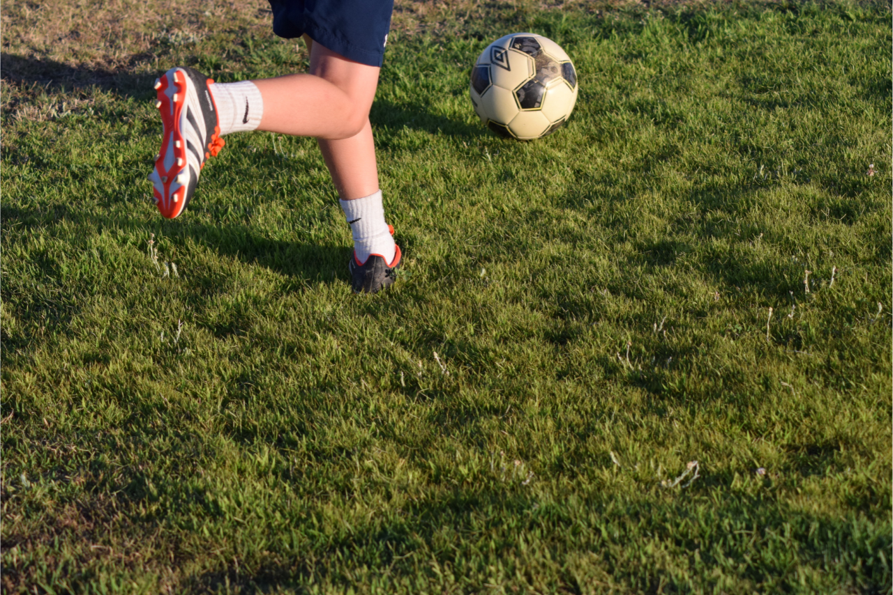 youth soccer player ball control