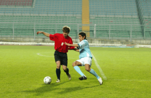 fair play but aggressive soccer tackle